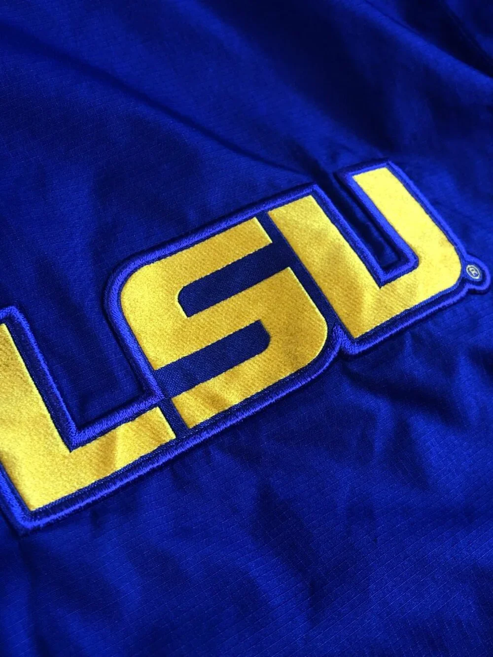 Nike LSU Tigers Jacket 1/4 Zip Mens Large Purple Windbreaker Track Coach Vented
